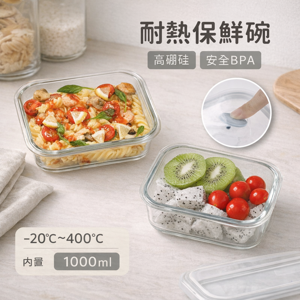 玻璃耐熱保鮮盒【JP1803】