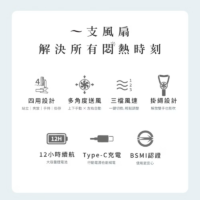 WONDER 夾式掛脖手持桌立多功風扇WH-FU36