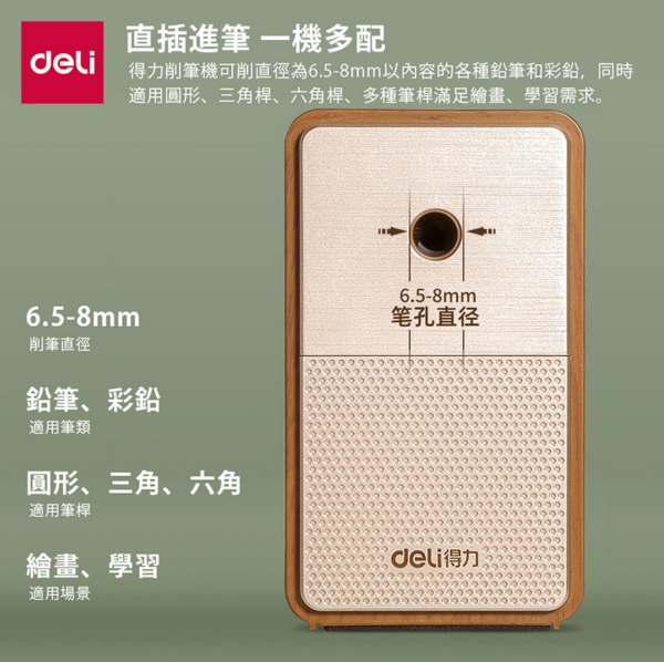 得力Deli 手搖經典削鉛筆機 3款任選