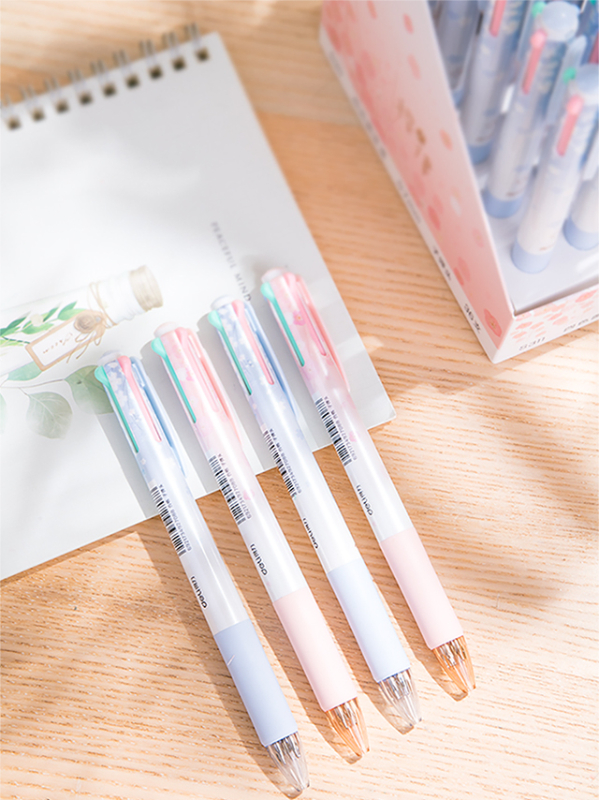 得力Deli 櫻花系四色原子筆(0.7mm)