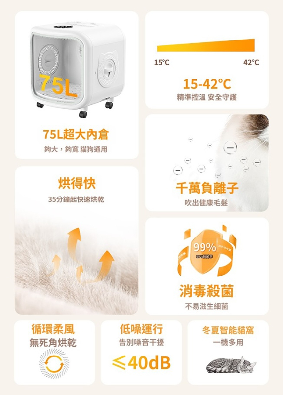 艾寵聯萌 智能多用途寵物烘乾箱