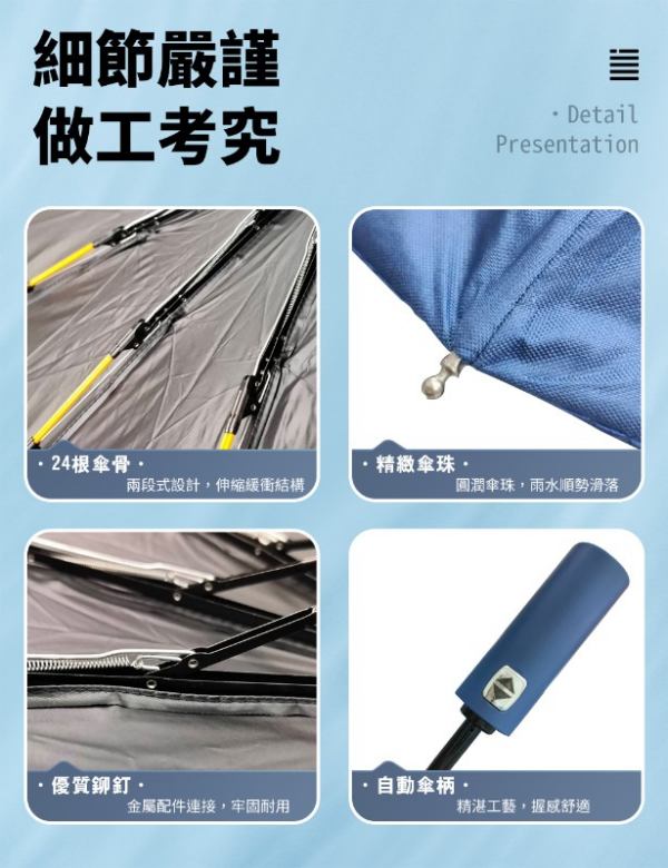 Hilton希爾頓 24骨加大自動摺疊傘 6組箱 (7) Hilton希爾頓 24骨加大自動摺疊傘