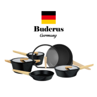 德國Buderus 鑽石可立鍋系列 28cm深煎鍋(含蓋) 淺木紋 (3) 德國Buderus 鑽石可立鍋系列 28cm深煎鍋(含蓋) 淺木紋