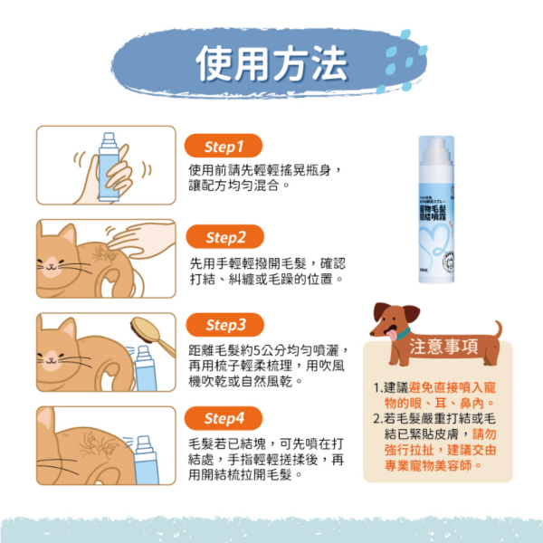 艾寵聯萌 寵物毛髮開結噴霧